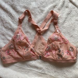 Coral floral bralette
